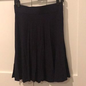 Loft Navy Knee Length Circle Skirt Size Small